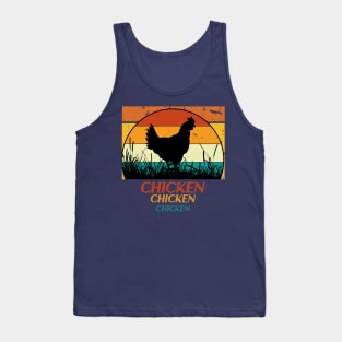 Cute Retro Chicken Design for Animal and Chicken Lover Tank Top